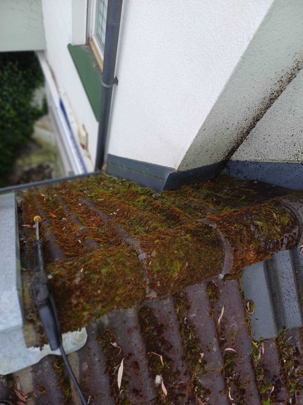 Mocno zanieczyszczone dachówki wiatrołapów